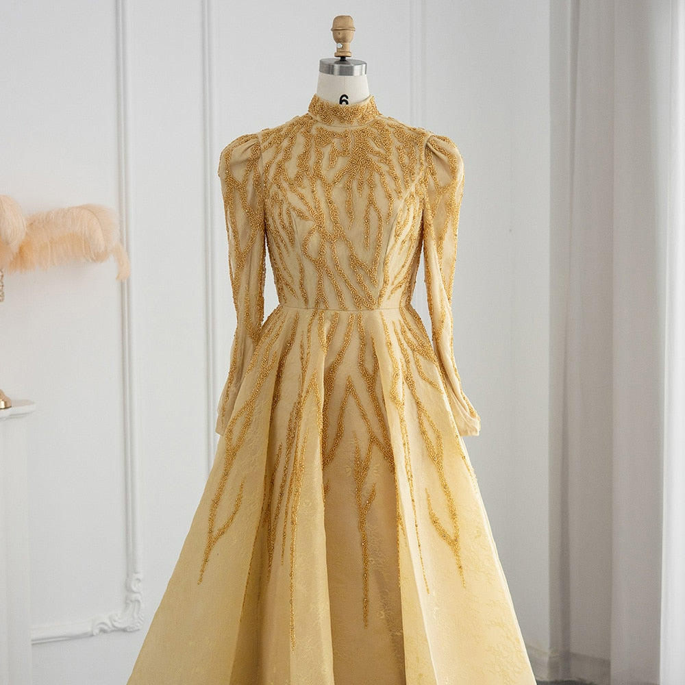Saudi Arabic Lemon Yellow Dubai Evening Dresses Cape Sleeves Elegant Party  Gowns | eBay